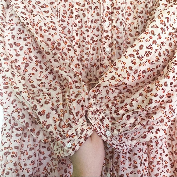 Doen Dress Rosamund Floral Midi Cotton Rust Songbird Paisley XL EUC - Picture 4 of 9